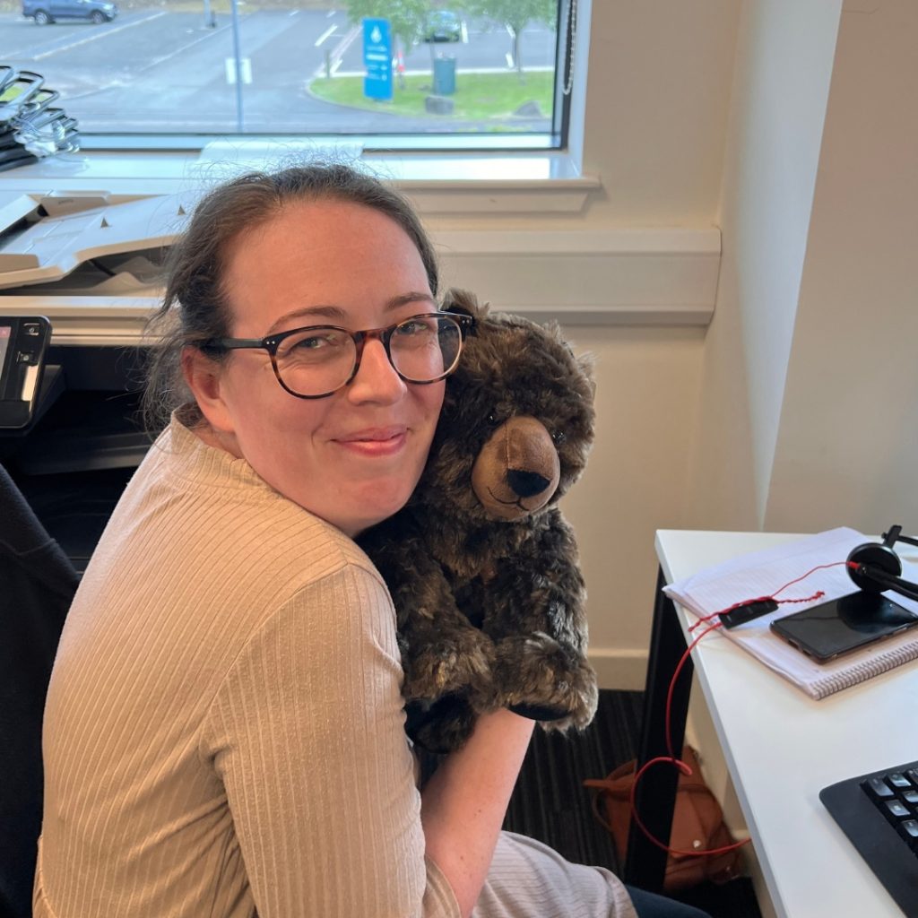 ACS Team Member Kerri winning the Teddy