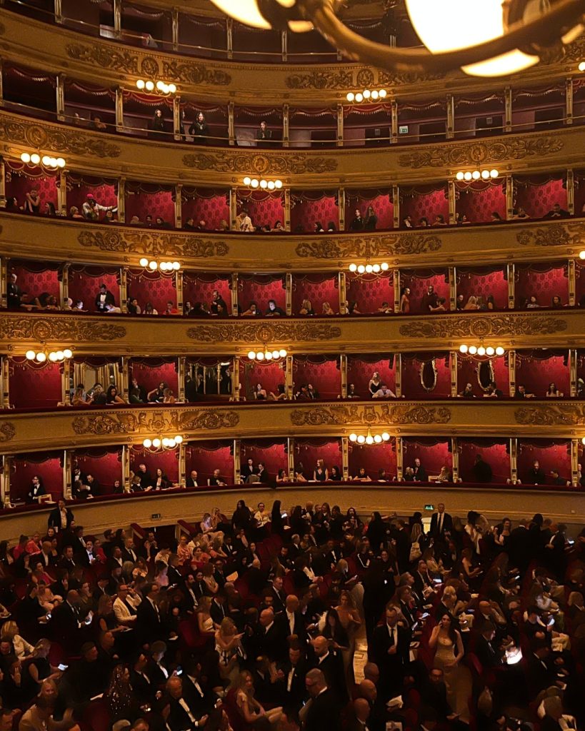 The interior of the Teatro all Scala, Milan Italy